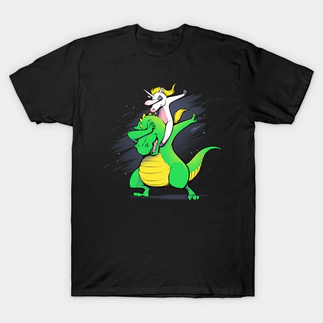 Unicorn T-Rex Dabbing T-Shirt by Tobe_Fonseca